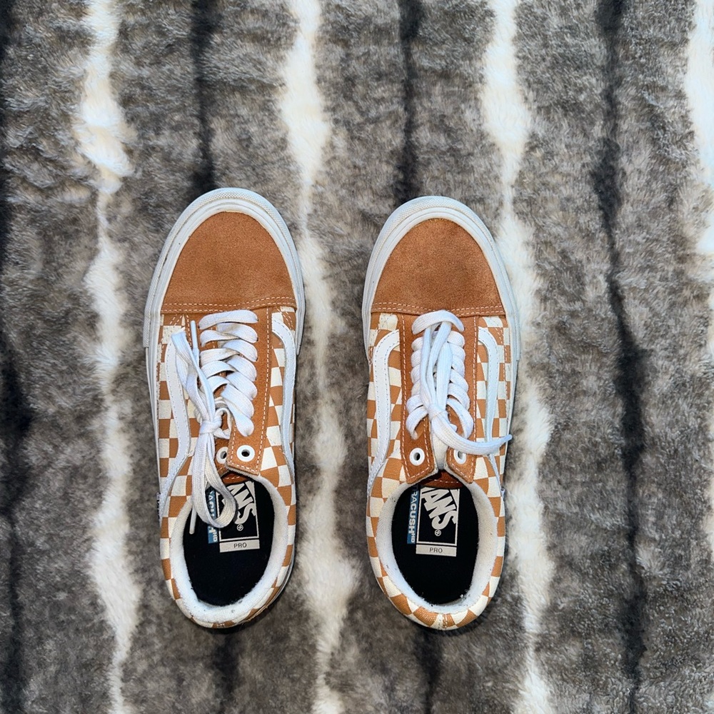 Checked mustard vans
